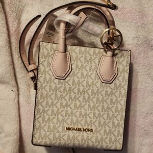 Michael Kors Cream and Pink Mini Bag